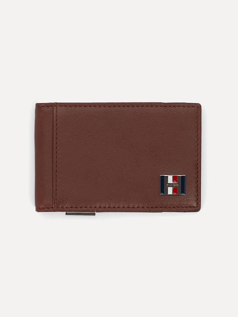 Férfi Tommy Hilfiger H Bőr and Money Clip Pénztárca Barna | HU 1596PJJ